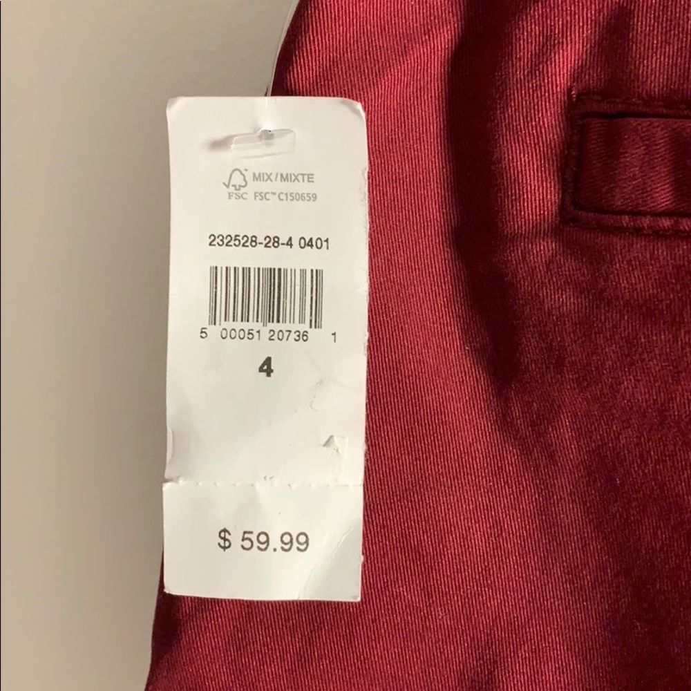 Gap Cranberry Coloured Girlfriend Khaki Size 4 NWT . - Picture 7 of 8